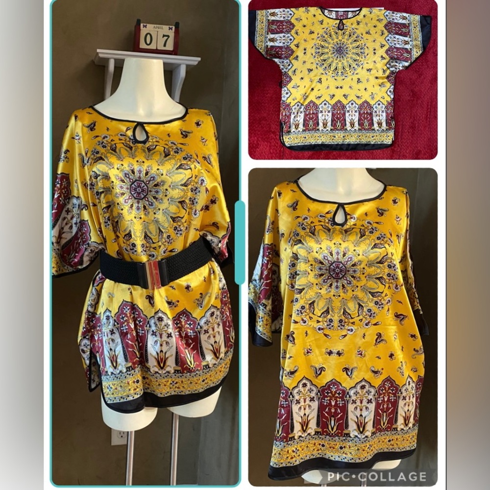 NK 100% silk Top blouse Designer Fashion Chic women’s size 1X? Floral print